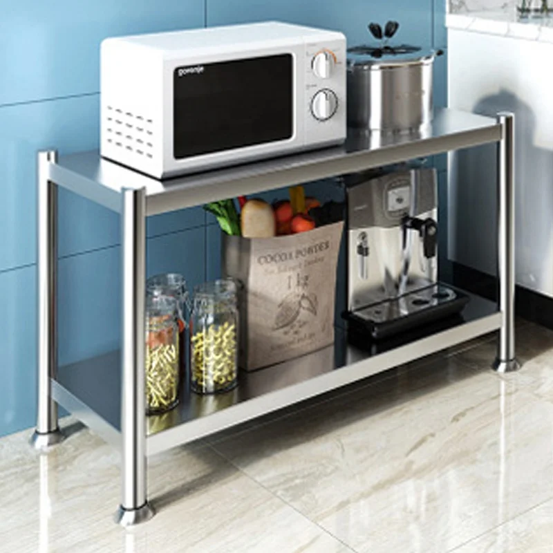 bathroom accessories Stainless steel three-layer kitchen storage rack bathroom shelf