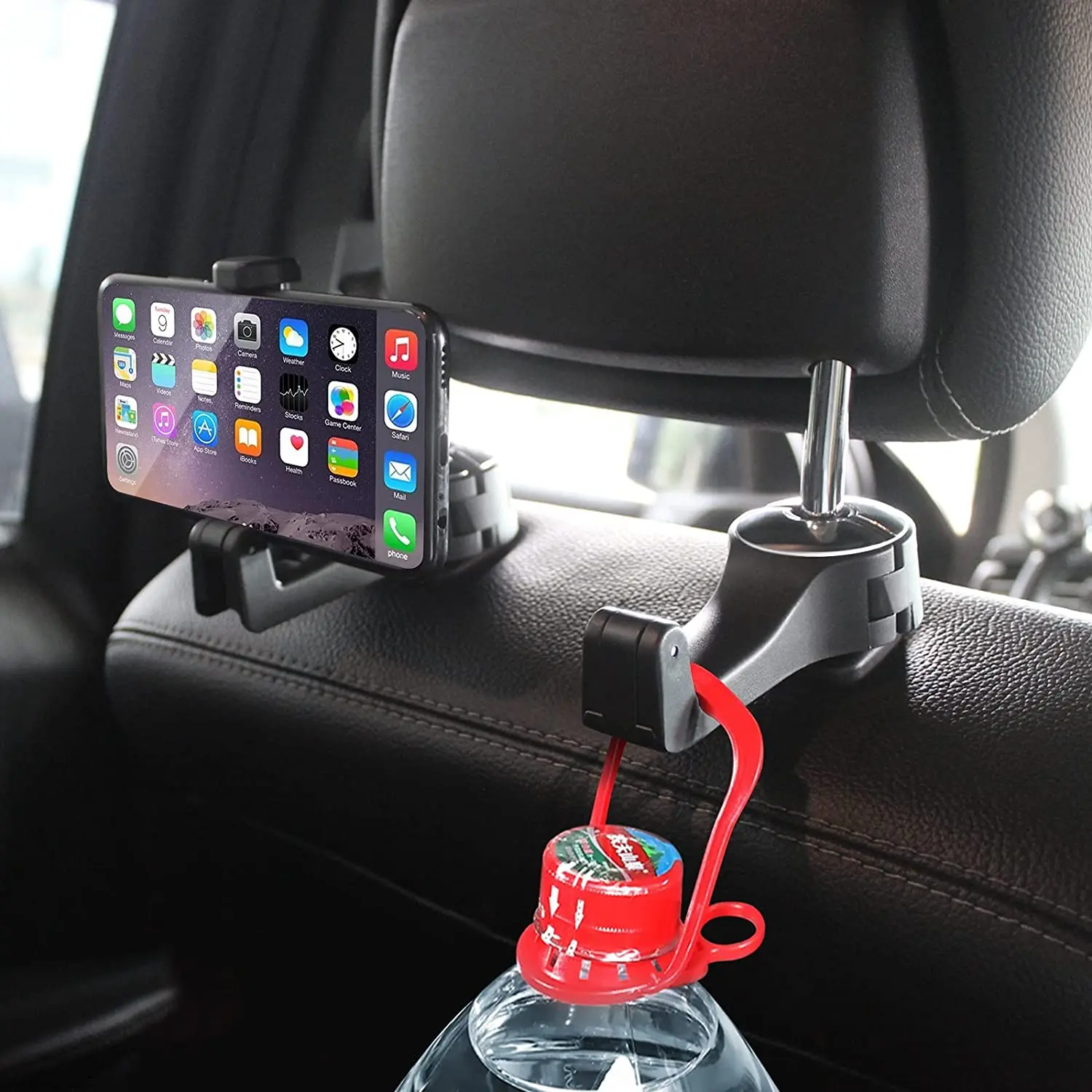 Крючки на подголовник автомобиля для кошелька и сумки с подставкой для телефона, крючок-держатель на заднее сиденье для подвешивания бутылки с водой