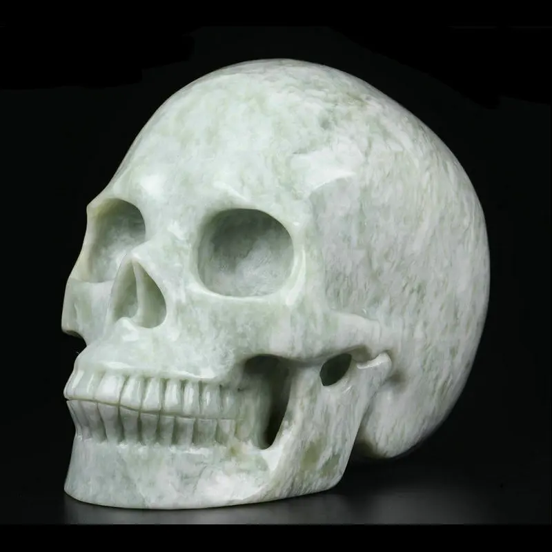 Wholesale High Quality Natural Huge 5.0 inch  Xiuyan Jade Carved Crystal Skulls Healing crystal stones