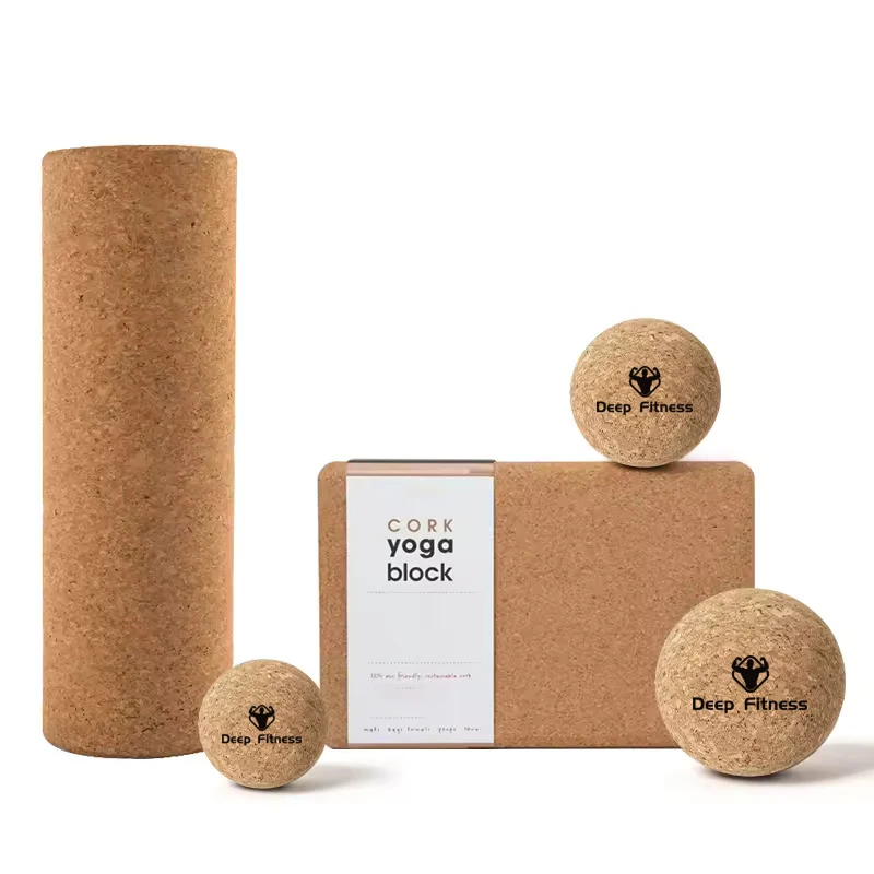 Custom Logo Natural Cork Massage Ball Yoga Ball for therapy Massage