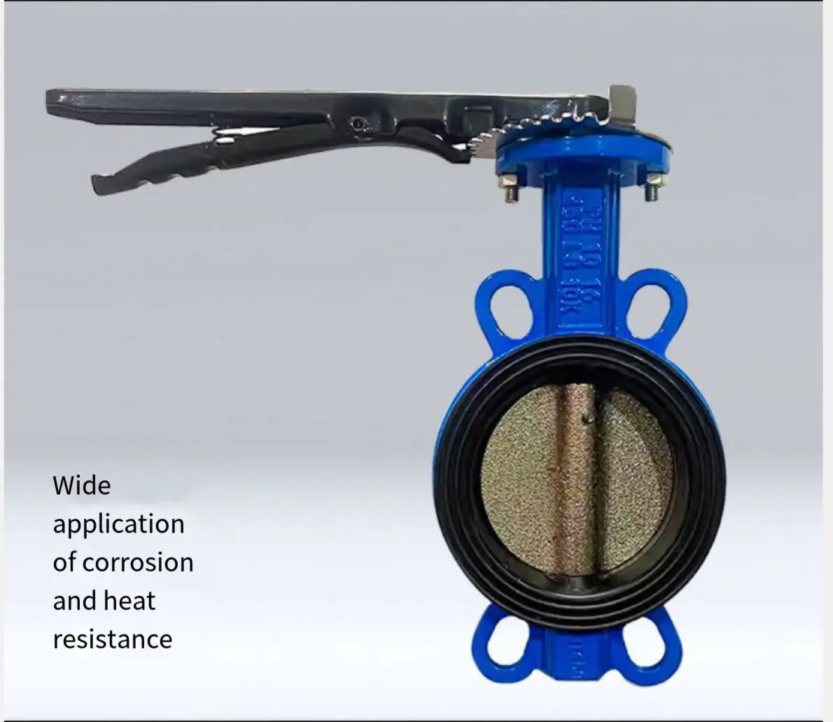 D71X-16Q DN40 50 100 150 200 handle butterfly valve ductile iron manual wafer type soft seal butterfly valve