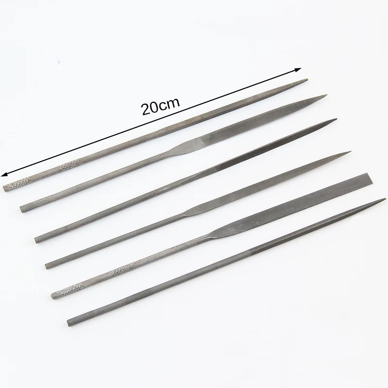 6Pcs Mini Needle File Set with Cutter 10 Shapes Diamond Needle Files Hardened Alloy Strength Steel Files