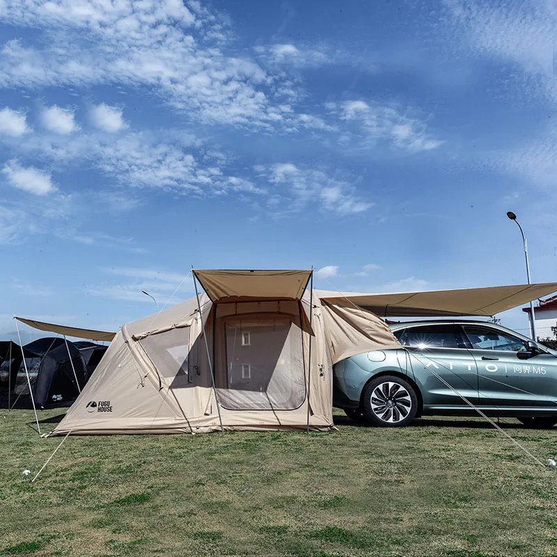 FUGU HOUSE Portable Outdoor  Polyester Automatic Quick Opening Car Tailgate Tent Shade Tent Suv Car Rear Tent For Camping