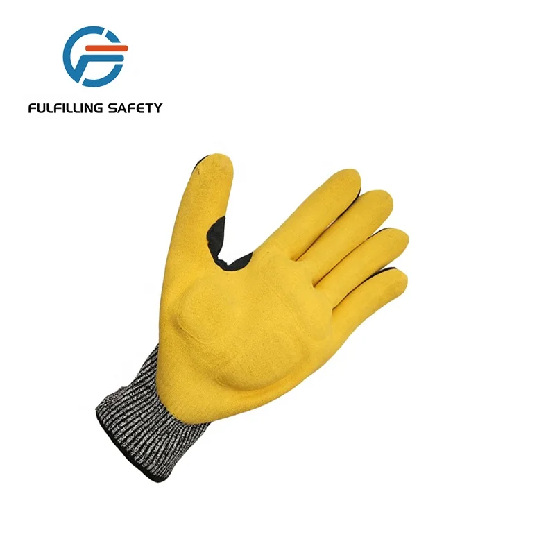 Working protective oil proof reusable anti cut mechanic labor work safety glove with TPR reinforcement
