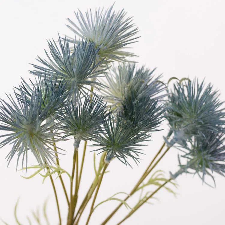 Soft Rubber Edelweiss Artificial Flower Green Plant Wholesale Leafless Albizia Flower Fashion Home Decor