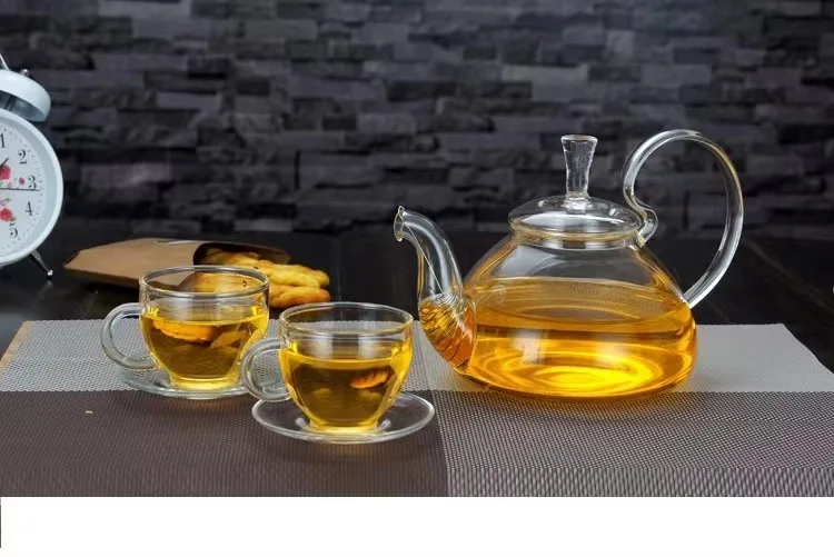 Household high borosilicate glass flower teapot bottle with high handle and filter can be heated by electric ceramic stove