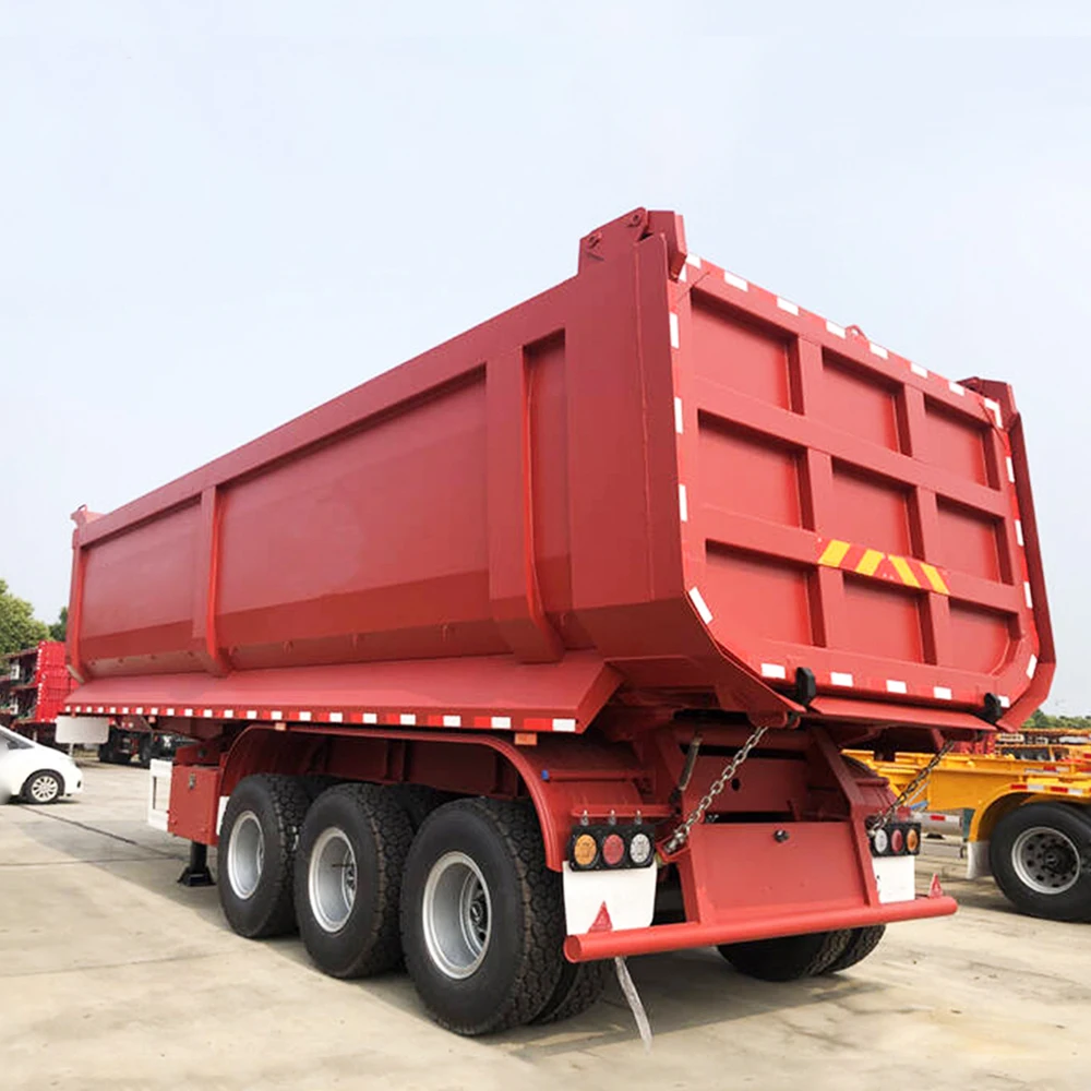 Factory Direct Sale Hydraulic Cylinder 3 Axle 30 40 50 Ton Rear Trailer Tipper Truck Dump Semi Trailers