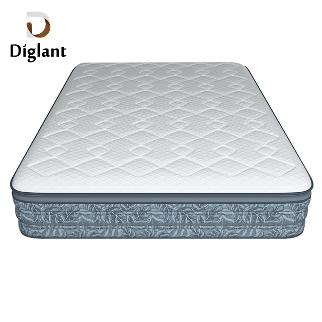 D58 Diglant hotel bedroom furniture soft compressed sponge queen size hotel euro pillow top luxury spring mattress