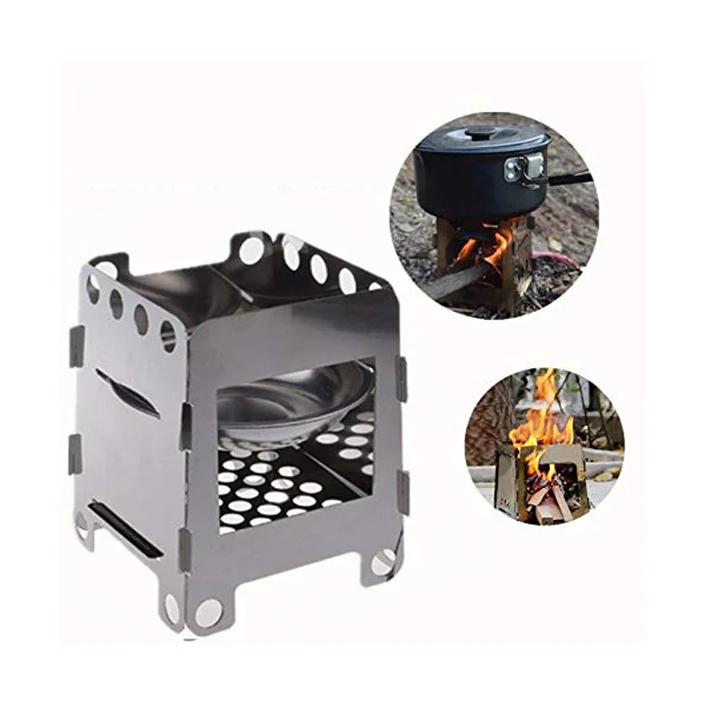 
Camping Stove Alcohol Wood Stove Lightweight, Durable Pot Pan Bowls Cookware Mess Kit for Outdoor Hiking Camping Picnic S size 