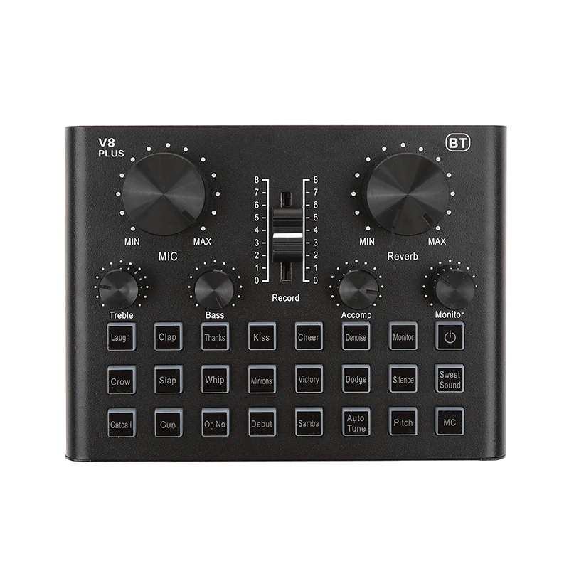 Music sound card USB External Multi-function mixer V8 Plus Mac Computer Android Sound Card