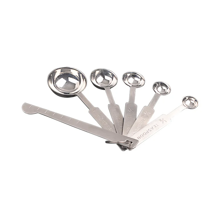 205/6 All in One Set of 6 Stainless Steel Measuring Spoon with Egg Whisk and Measuring Ruler Liquid Ingredients