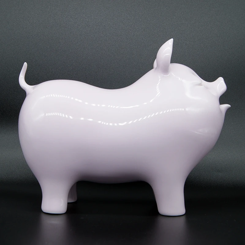 
THE SHOUTER Wholesale Cheap Discount Pink Funny Pig Ceramic pig statue ceramic animal figurine 