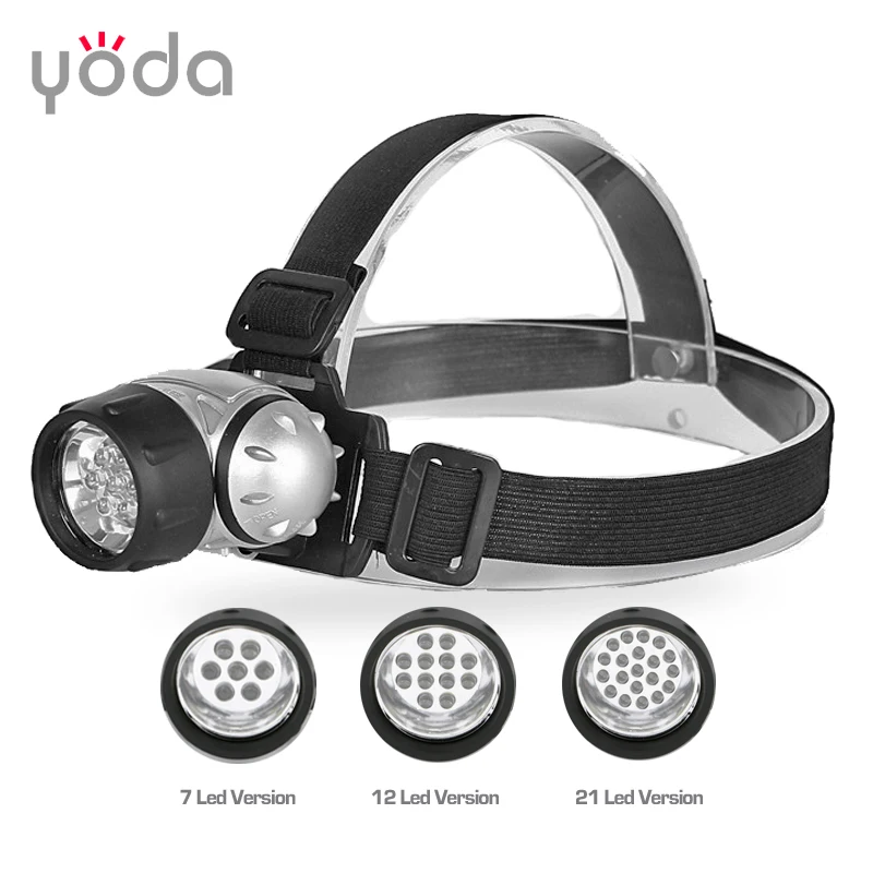 Plastic cheap AAA dry battery 7 12 20 21 multi led Headlamp for promotion gift