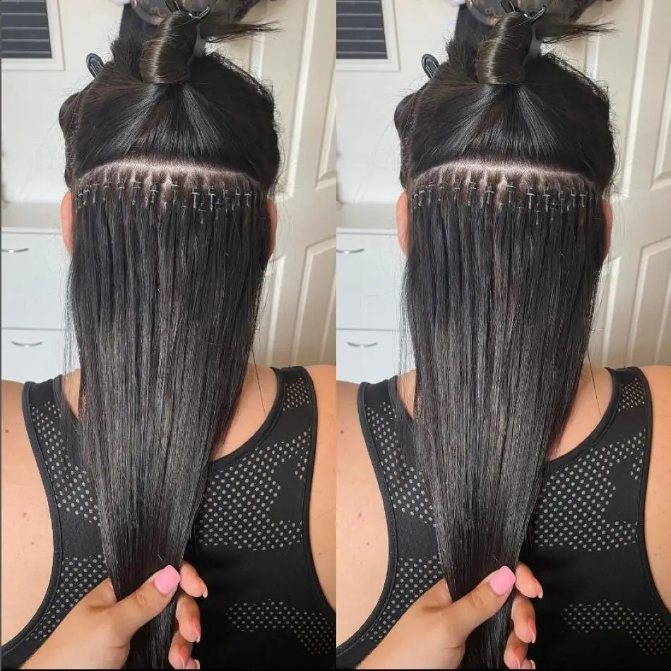 high quality piano color itip human hair extensions straight customized color human hair loc extensions i tip