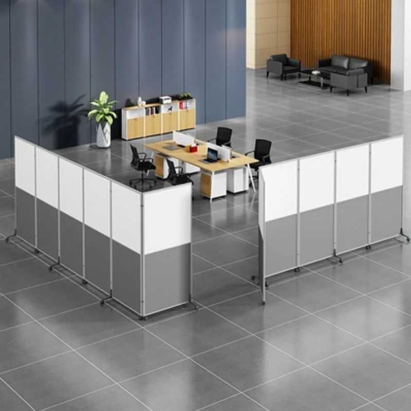 Modern Movable Office Partition Mobile Office Screen Divider Portable Wall Partitions With Wheels