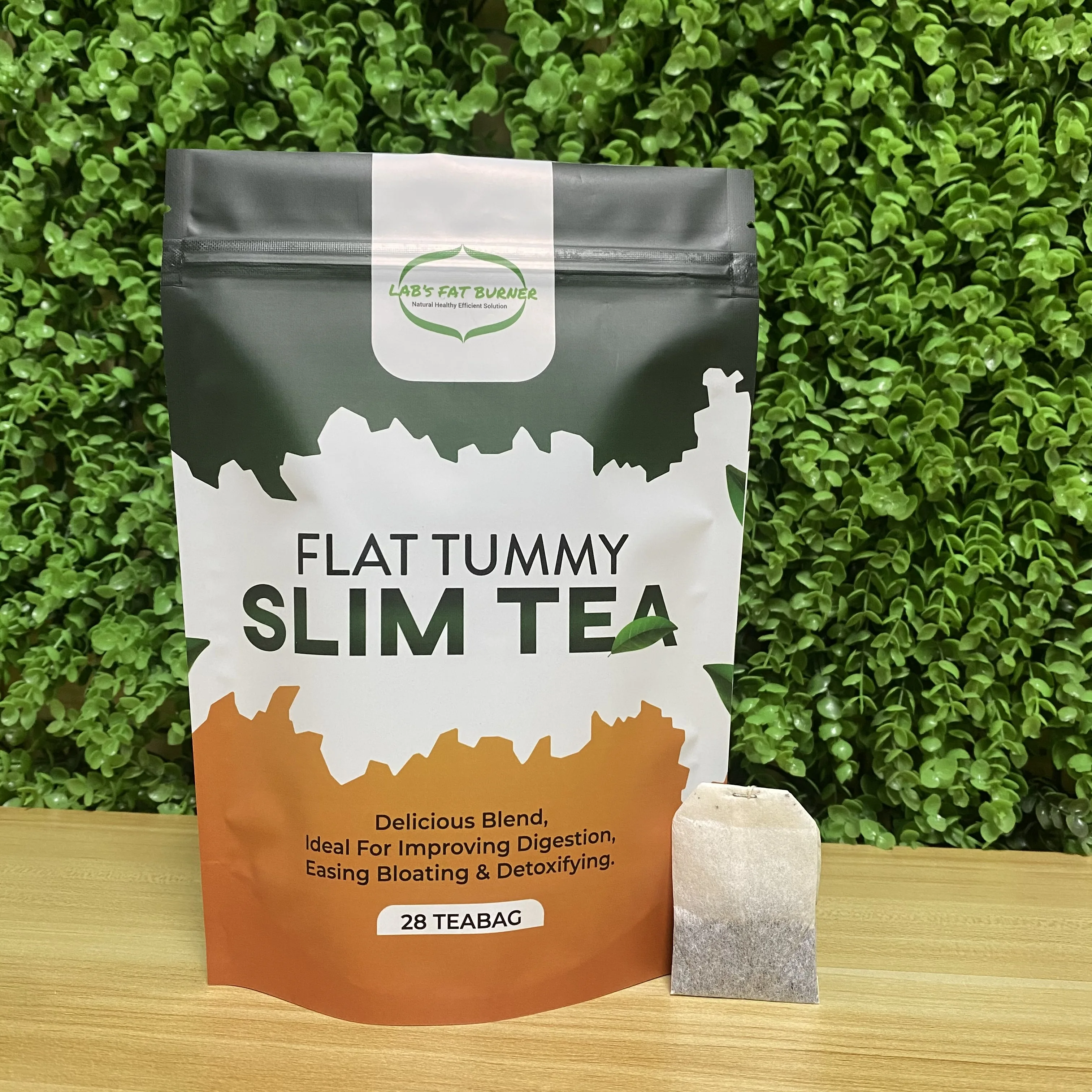 AT PACK New Arrivals Aluminum Foil Stand Up Pouch Teabag Pouch With Ziplock Top For 28 teabag