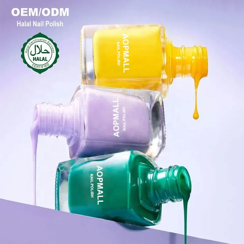 AOPMALL Private Label Water Permeable Nail Polish Halal Nail Polish Breathable Nail Lacquer Manufacturers
