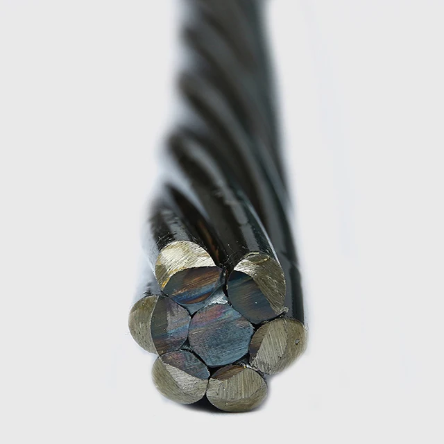 1*7 нитей 1860Mpa канатов 12,7 мм после натяжения стальной трос