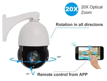 8MP High Speed Waterproof Metal Case IP Network Camera IR 360 Degree Tracking Security Camera