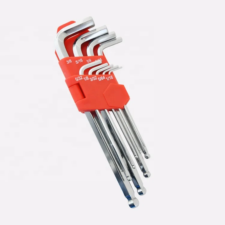 Factory Directly  Besita 9pcs 50hrc Extended Hexagon Wrench Tool Custom  L Type Hexagon Wrench Set with ball end