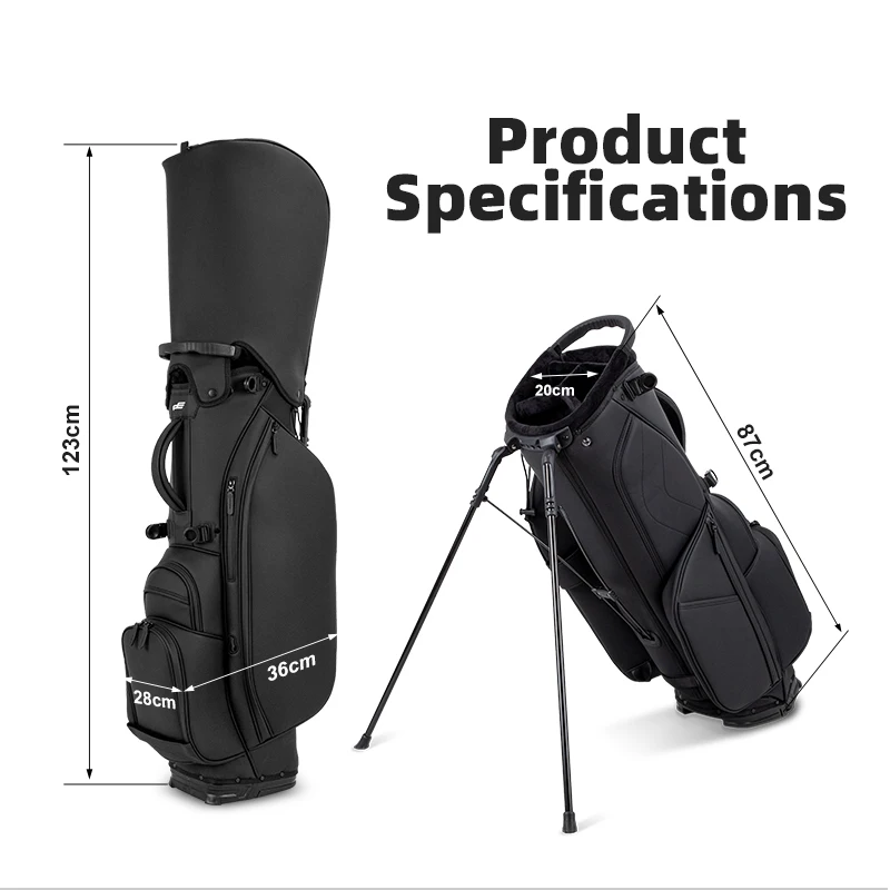 PLAYEAGLE Custom Portable PU Leather Golf Stand Bag for Men Women Full Set Golf Clubs with Rack Brace Bracket Holder Golf Bag