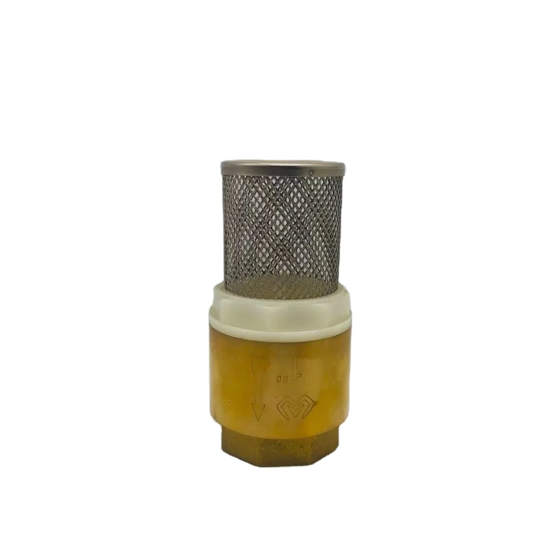 Brass foot valve  metal spring vertical check valve with  filter