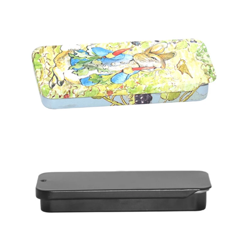 High Quality Cosmetic Custom Tin Case Rectangle Metal Slid Black Tin Can Perfume Solid Wax Packing Metal Tin Can Container