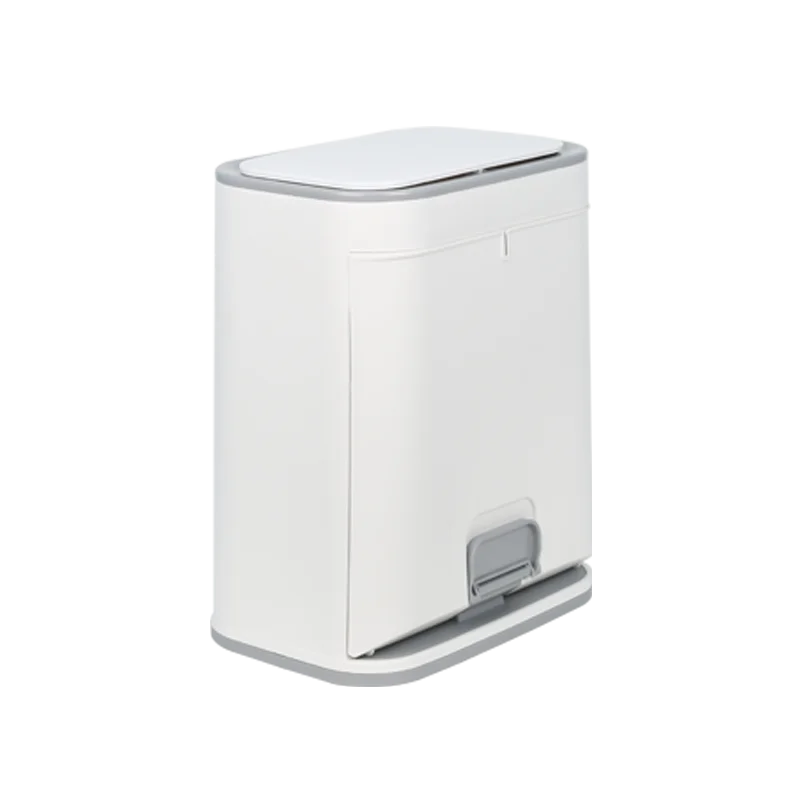 Press & Foot Function Dual-use Plastic Kitchen Waste Rubbish Bin Bedroom 12L Bathroom Dustbin Corner Trash Can With Folding Foot