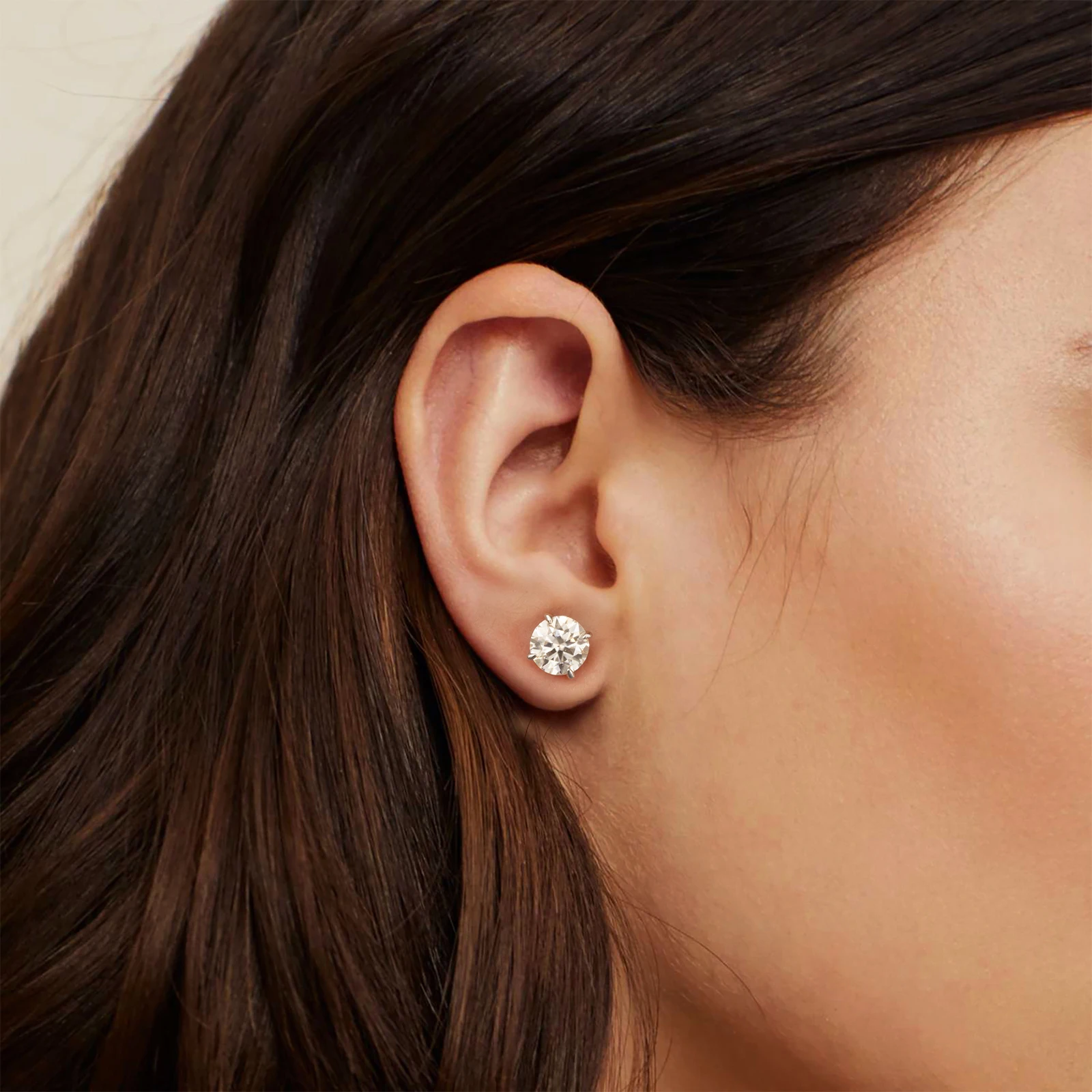 925 Sterling Silver Gold Plated Hoop In Different Size 5mm/6mm/7mm Women Moissanite Stud Earrings