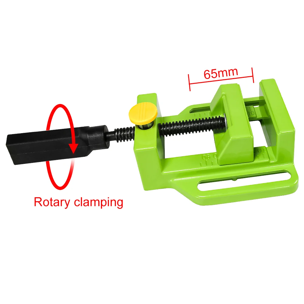 2.5 Inch Bench Flat Vise Tong Multifunction Aluminum Drill Press Vise Table For Milling Engraving Woodworking Power Tools