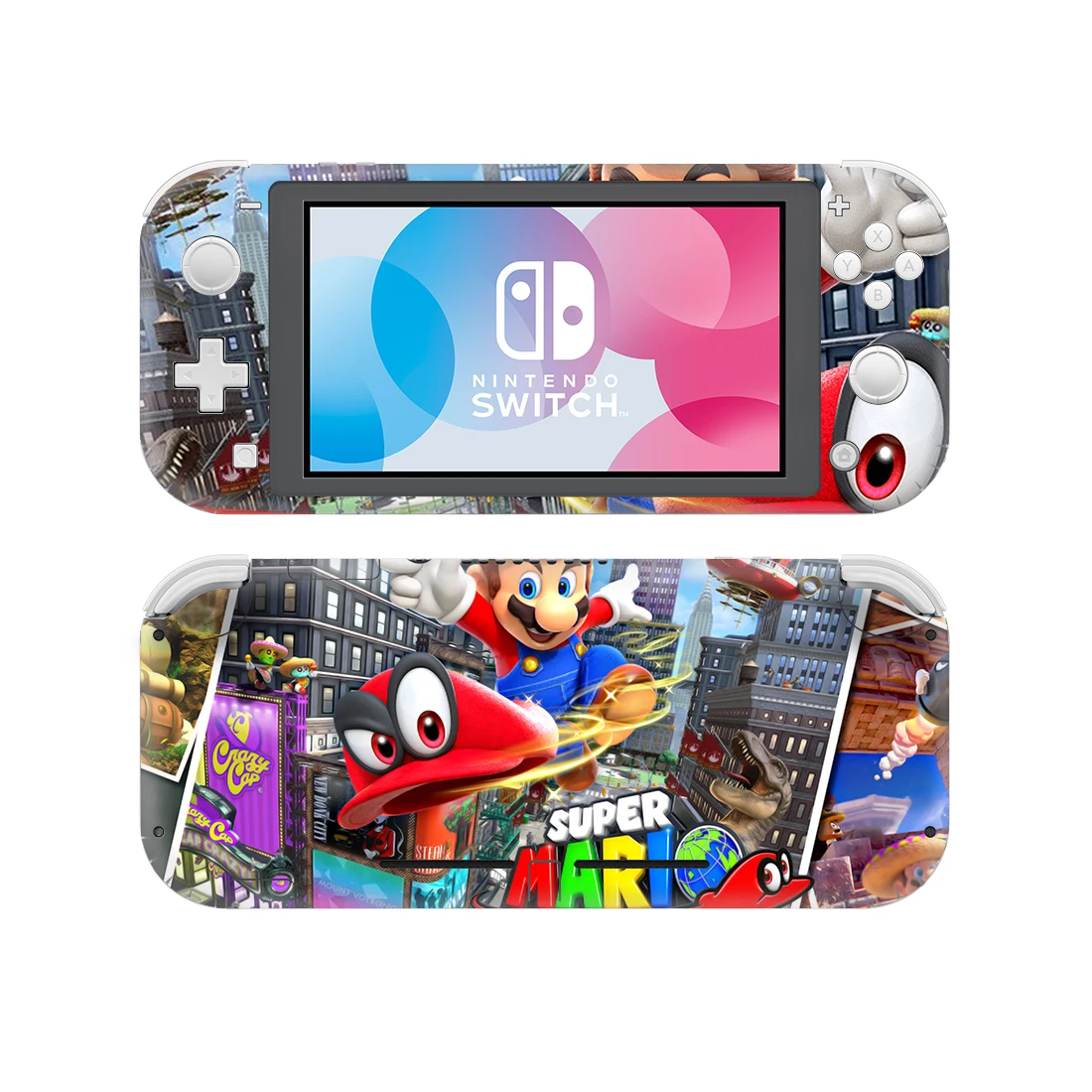 Customized Super Mario Bros Odyssey Kart Paper Mario The Origami King Skin Sticker For Nintendo Switch Lite
