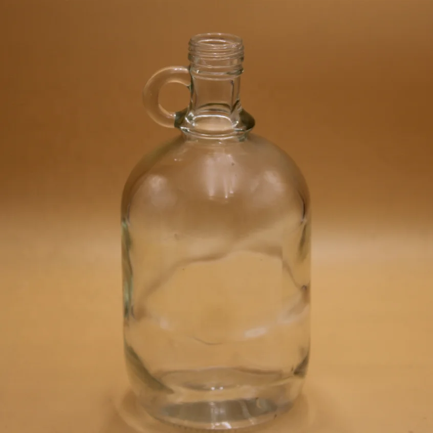 3.9 liter Clear Bottle With Single Ear Handle/California Glass Bottle for Wine Vodka