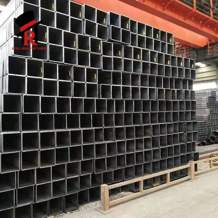 Good quality black annealed steel pipe / hollow section lowest price welded steel tube square
