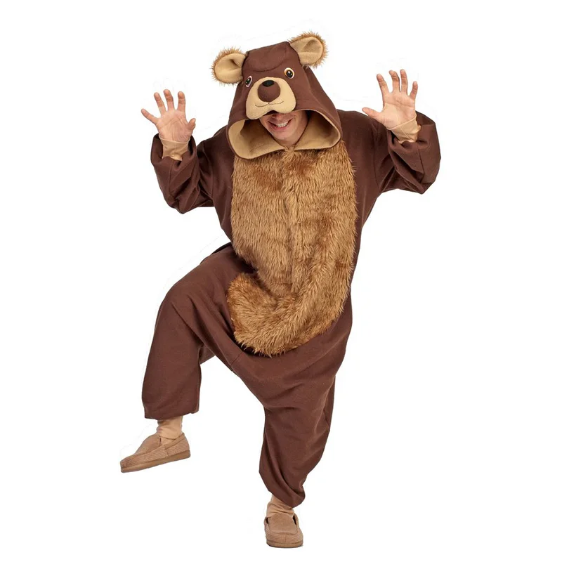 Manufacturer custom animal fancy dress adult plush mascot head teddy brown bear costume