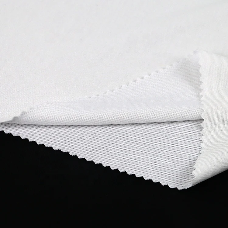 functional waterproof Micro modal single jersey  t-shirt recycle polyester cotton fabric stretch fabric designing