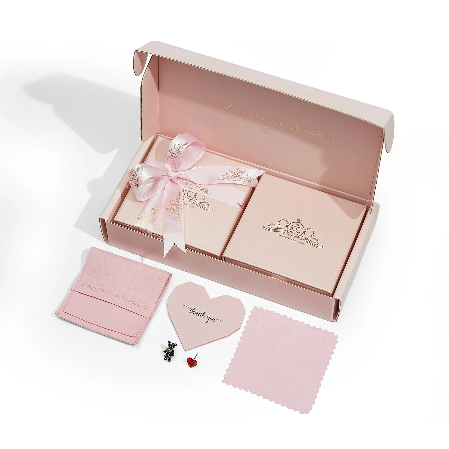 Custom Jewellery Packaging Box Personalized Logo Jewelry Drawer Box with Microfiber Jewelry Pouch