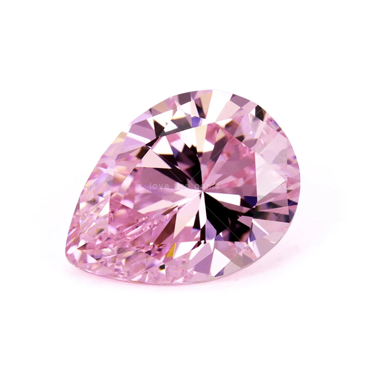 full size 5A grade loose cz diamond gemstone light pink pear shape cut cz stone cubic zirconia