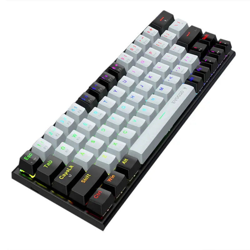 E-yooso 60% hot swap  mechanical keyboard 2.4G BT portable RGB backlight  wireless  gaming keyboards