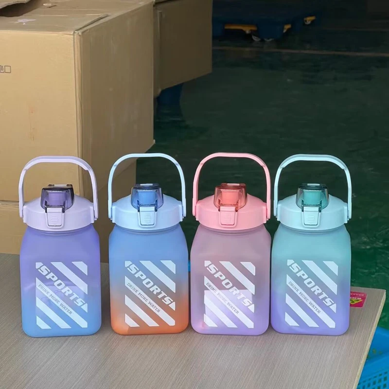 1.5 litre colorful water bottle 1500ml square plastic drinking bottle
