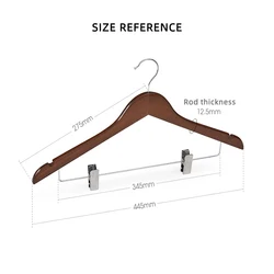 Popular wholesale Clothing store hotel non slip personalize wood clothes hanger wooden skirt hangers with clips