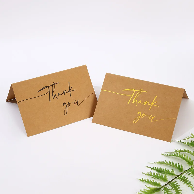 Luxury Greeting Card Exclusive Writing Postcard Gift Card Custom Personalized Kraft fold paper thank you card with envelop