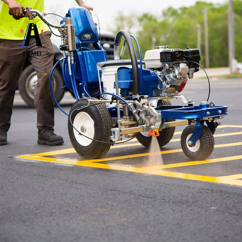 Lumei Paint striping equipment push cold spray road line marking machine price compressor for road painting machines