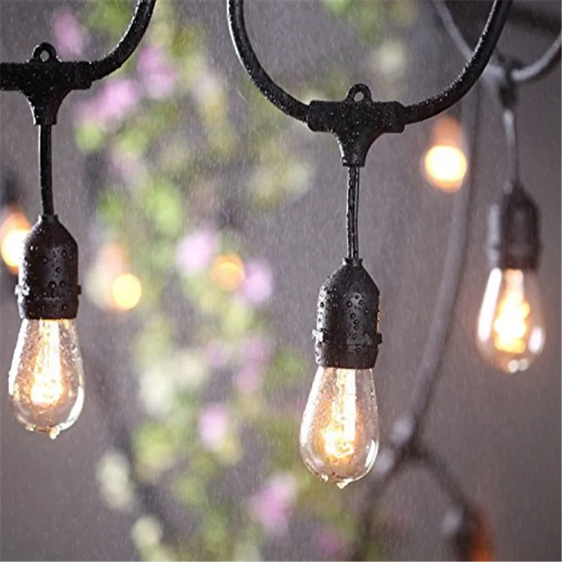 Double Sets Package Outdoor Led String Lights 16pcs 2W LED S14 Bulbs Festival Decorative String Lights for Bedroom Wedding