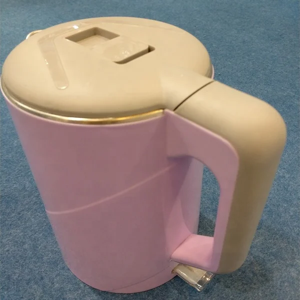 
2021 hot sale home electronics kitchen appliances LED display light Double wall 2 Layers Anti-scald Electric Kettle Pink 