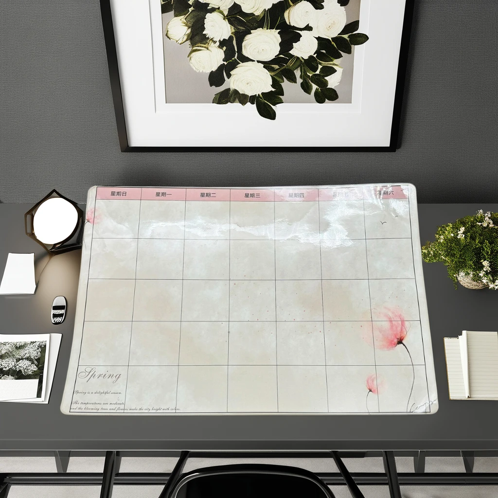 Customized White Silicone Dry Erase Calendar Fridge Planner with Plastic Writing Board Use As a Message Board