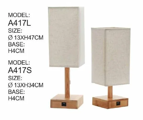 led USB wood table lamp