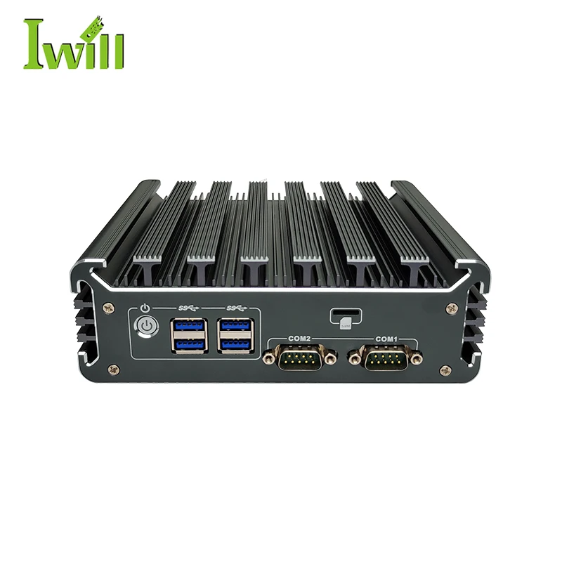Fanless embedded mini pc Iwill N3122 i5 7360U Dual core 2*2.5G LAN Linux mini pc with 1*SIM slot 6*USB