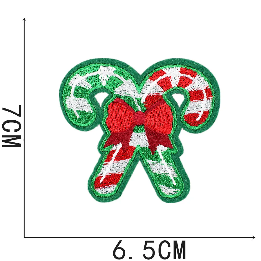 Wholesale DIY Christmas Designs Appliques Letters Woven Iron on Embroidery Patches Accessories for Clothing