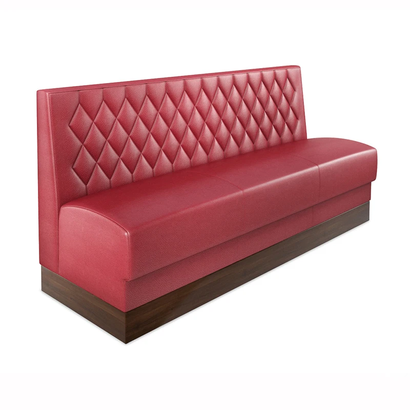 Modern PU Leather Restaurant Wooden Booth Sofas Seating Furniture For Sale