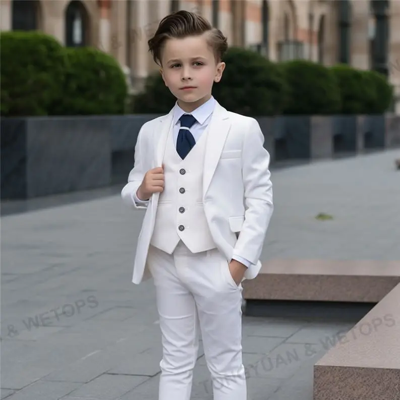 Custom Clothing Boys Clothes Sets Kids Formal Suits Long Sleeve Shirts Vest Pants 3PCS Children Tuxedos Outfits Fashion Party